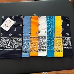 6 classic paisley bandanas + 1 for good luck Cotton small square scarves